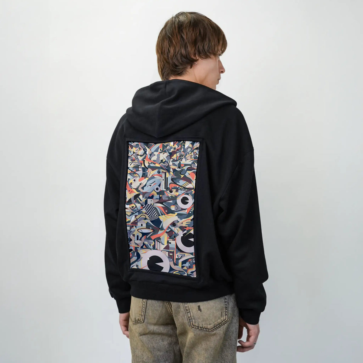 witness patch on male essential zip hoodie in after hours