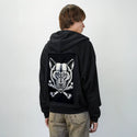 wolfbones patch on male essential zip hoodie in after hours