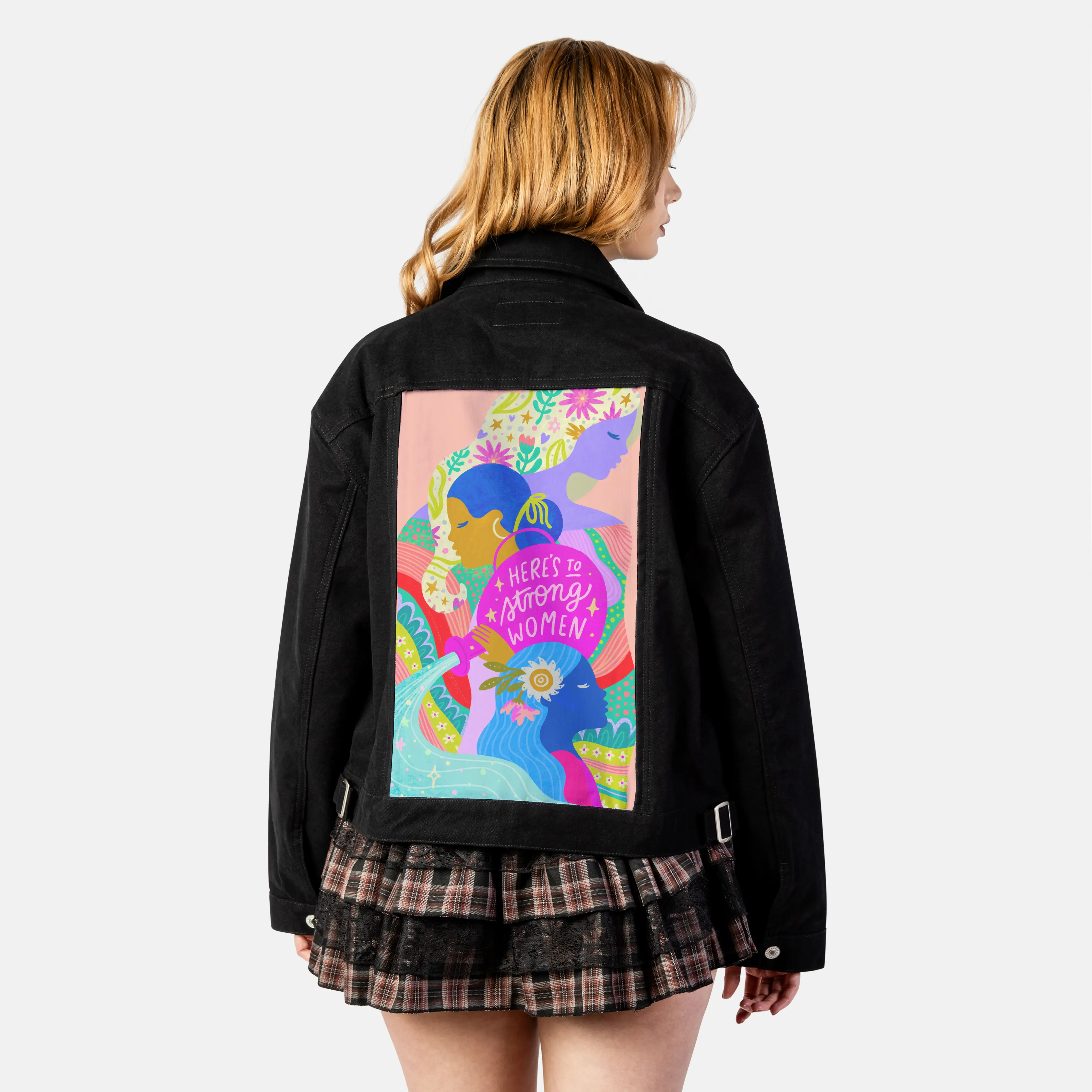womensupporting patch on female atelier canvas jacket in nightfall