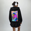 womensupporting patch on female essential zip hoodie in after hours