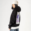 x patch on female retro cord hoodie in onyx