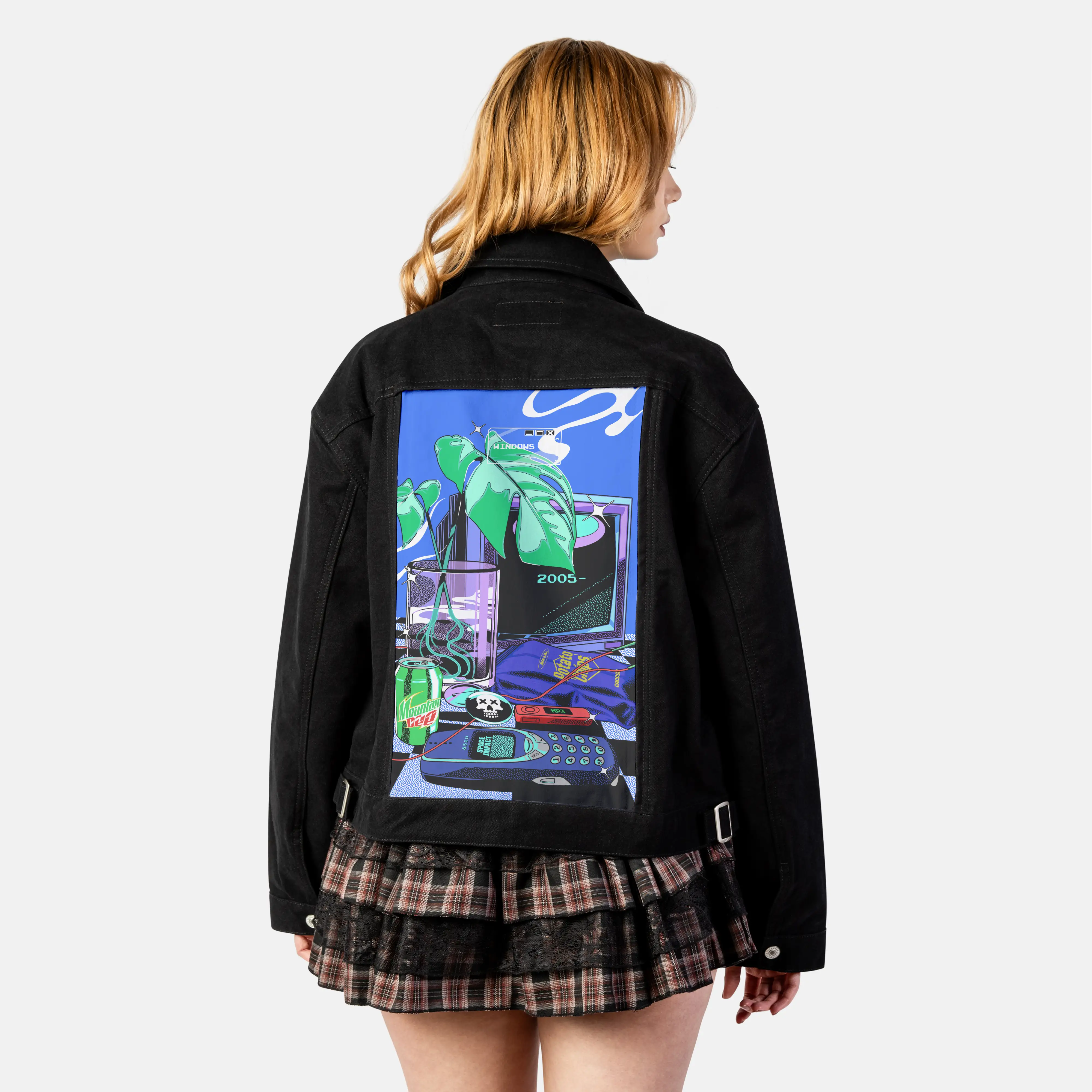 y2k2005 patch on female atelier canvas jacket in nightfall