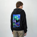 y2k2005 patch on male essential zip hoodie in after hours