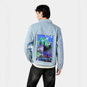 y2k2005 patch on male og denim jacket in oceanside