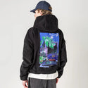 y2k2005 patch on male retro cord hoodie in onyx