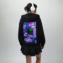 y2kdeadtech patch on female essential zip hoodie in after hours