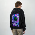 y2kdeadtech patch on male essential zip hoodie in after hours
