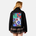 y2kmusic patch on female atelier canvas jacket in nightfall