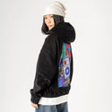 y2kmusic patch on female retro cord hoodie in onyx