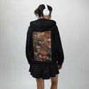 yamato patch on female essential zip hoodie in after hours