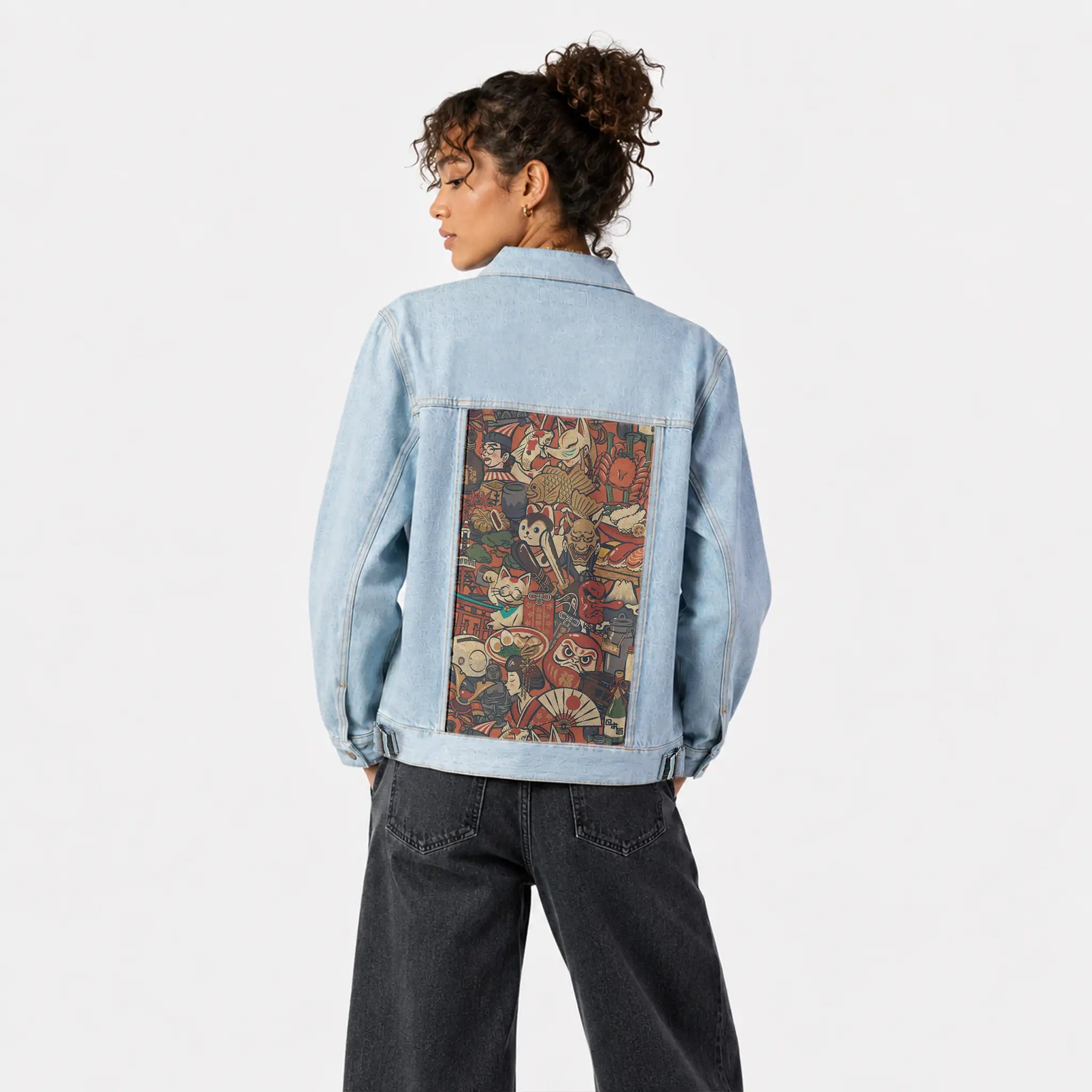 yamato patch on female og denim jacket in oceanside