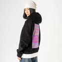 yesbeyes patch on female retro cord hoodie in onyx