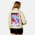 yokaiguardian patch on female atelier canvas jacket in tan