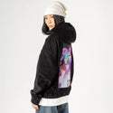 yokaiguardian patch on female retro cord hoodie in onyx