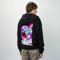 yokaiguardian patch on male essential zip hoodie in after hours