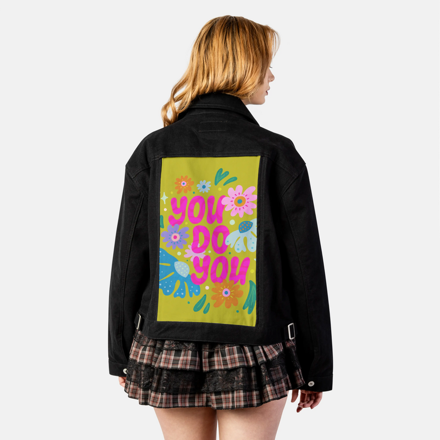 youdoyou patch on female atelier canvas jacket in nightfall
