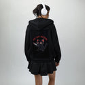 yousawnothing patch on female essential zip hoodie in after hours