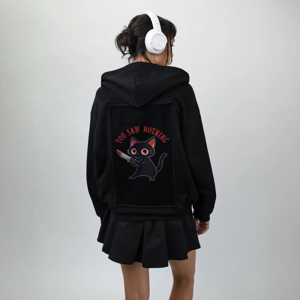 yousawnothing patch on female essential zip hoodie in after hours