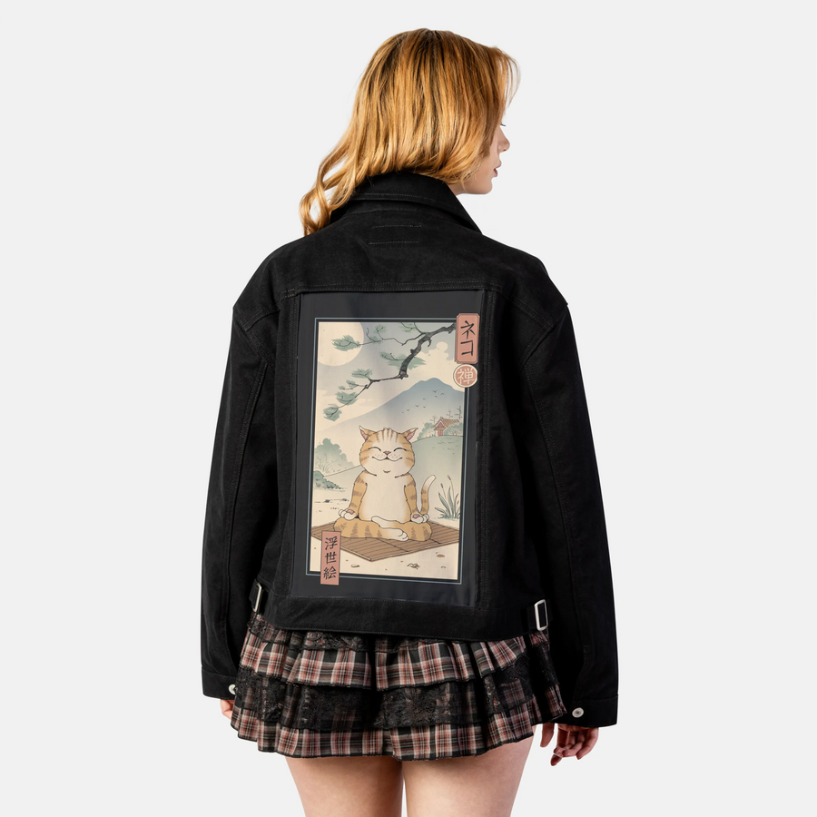 zenneko patch on female atelier canvas jacket in nightfall
