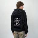 zentothebone patch on male essential zip hoodie in after hours