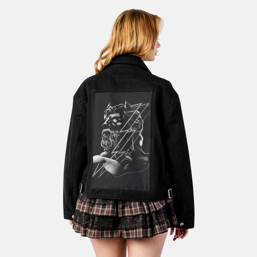 zeus patch on female atelier canvas jacket in nightfall