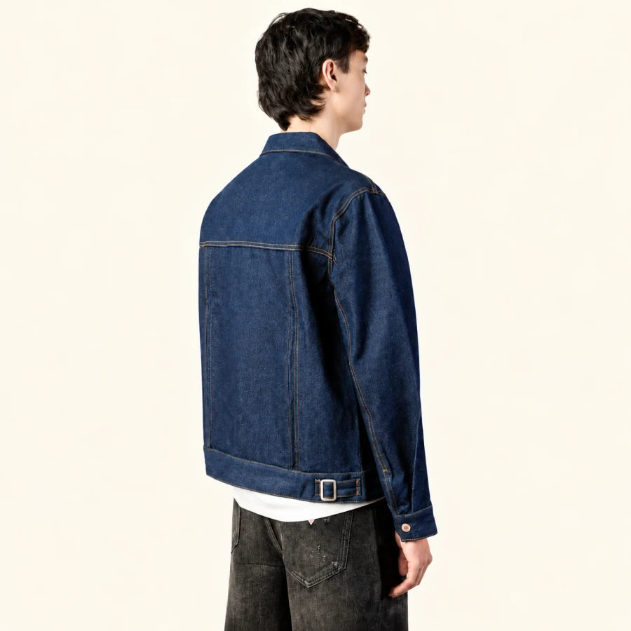 Indigo Denim Jacket: back and integrated panel
