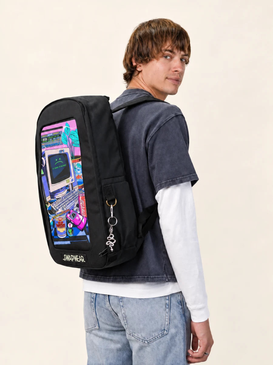 Jet Backpack with Y2K Restart art panel