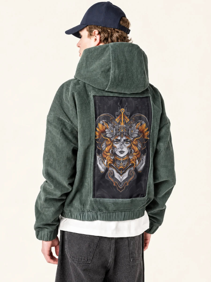 Sage Hoodie with Ophidia art panel