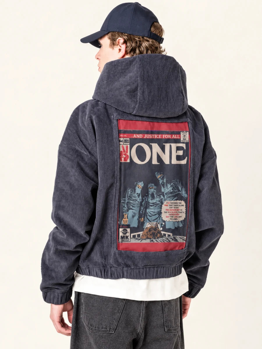 Slate Hoodie with One art panel