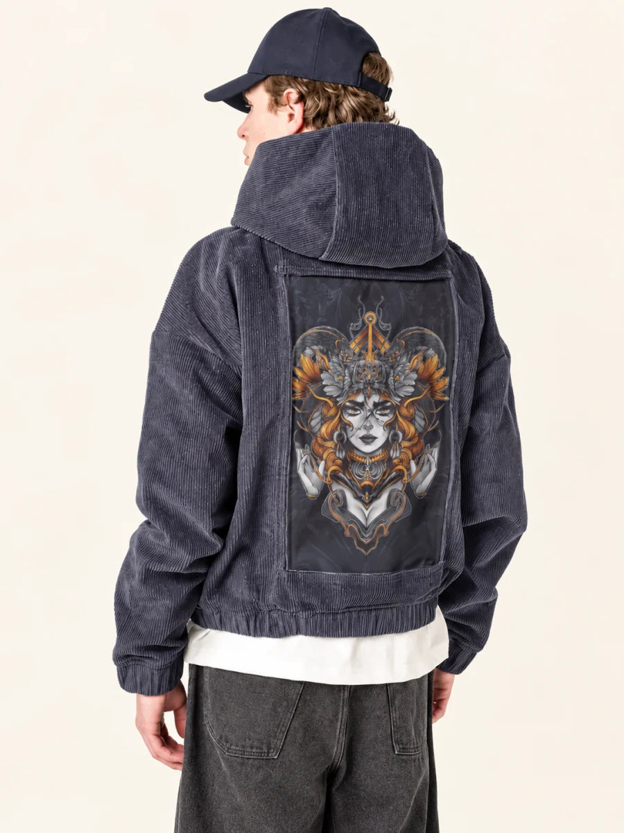 Slate Hoodie with Ophidia art panel